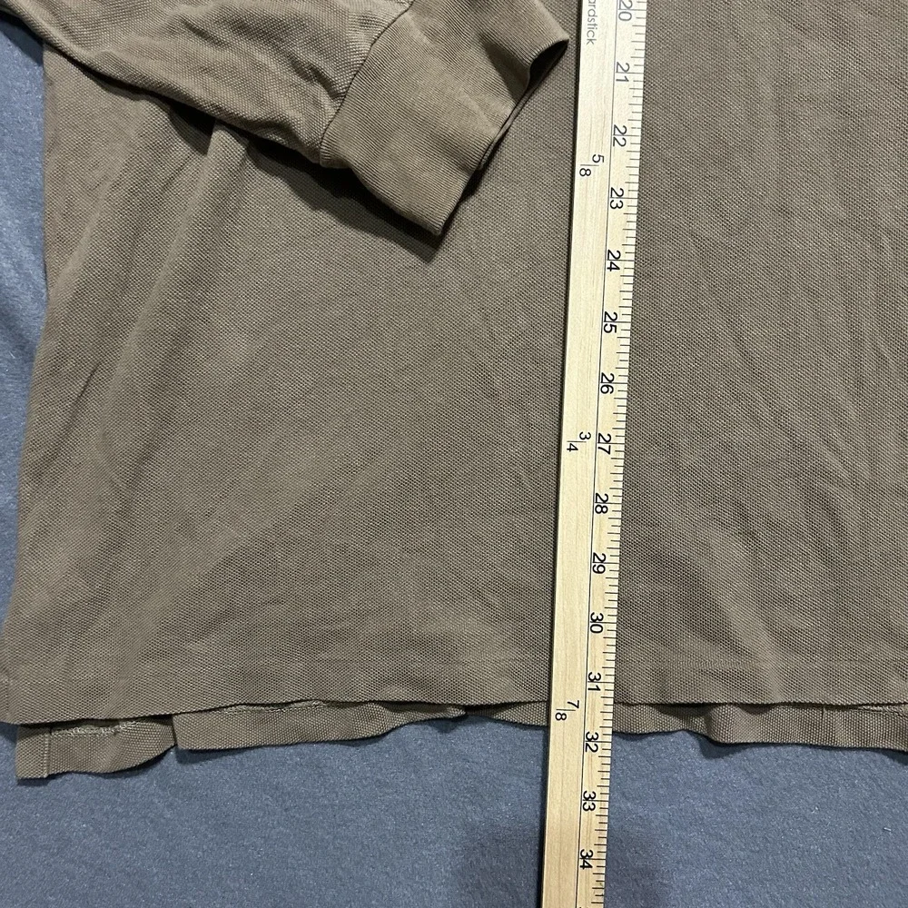 Ralph Lauren Polo Mens Brown Long Sleeve Polo Shirt Size XL Custom Slim‎ Fit